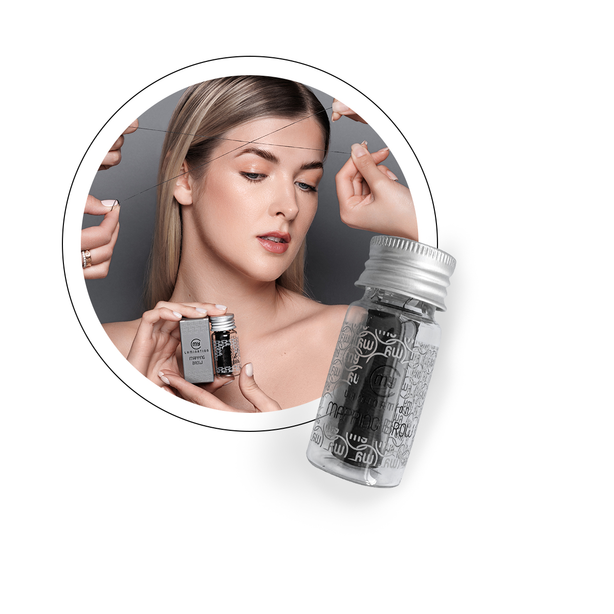 Mapping-Brow-bianco filo preinchiostrato per mappatura sopracciglia my lamination