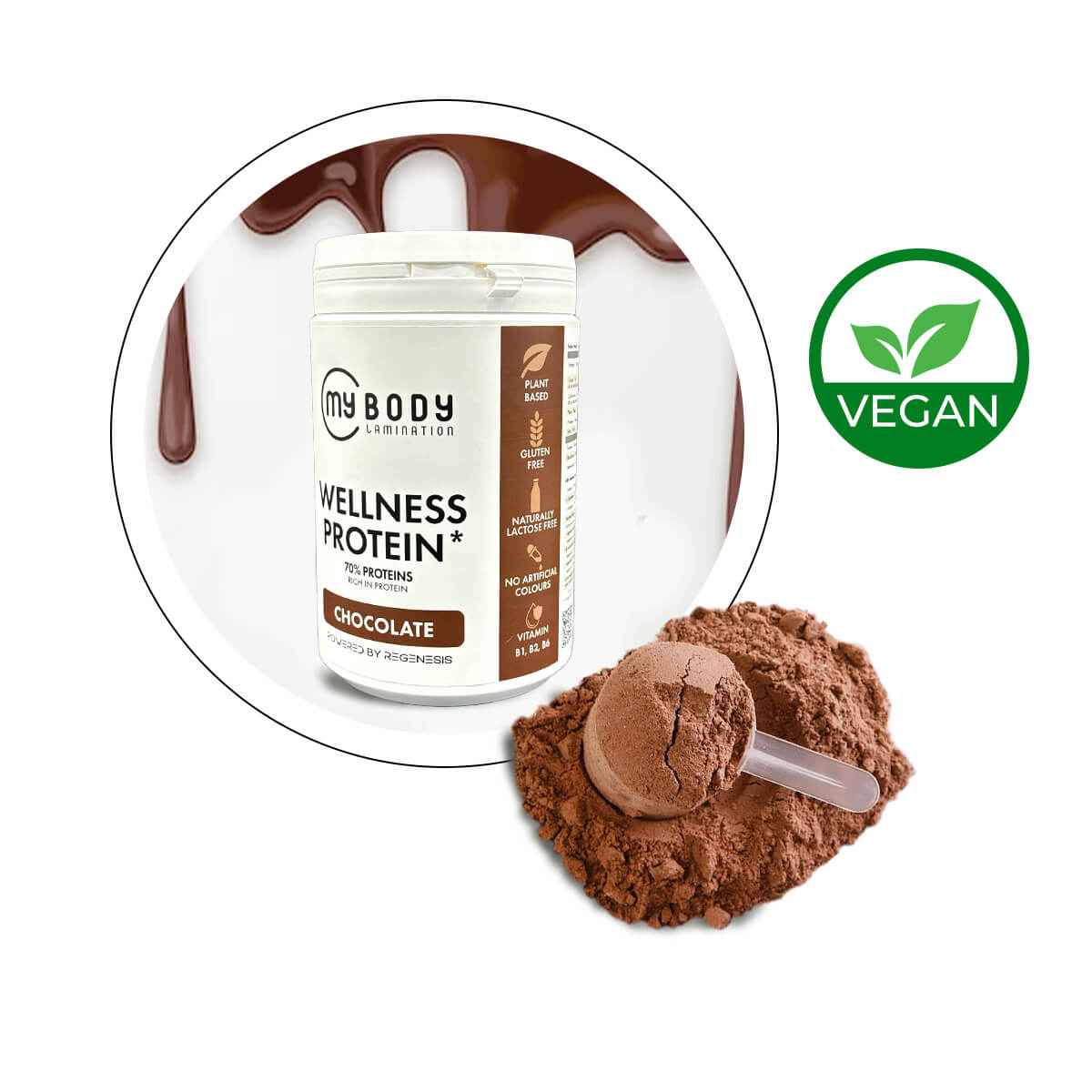 Wellness protein proteine vegane gusto cioccolato di my body lamination