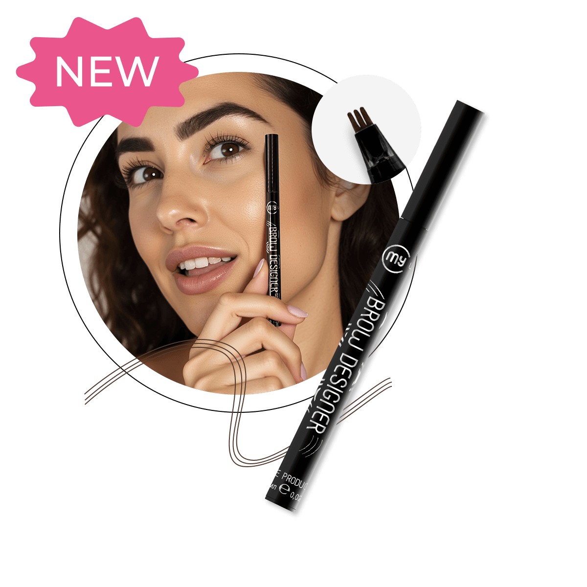 brow designer penna per sopracciglia a tre punte my lamination